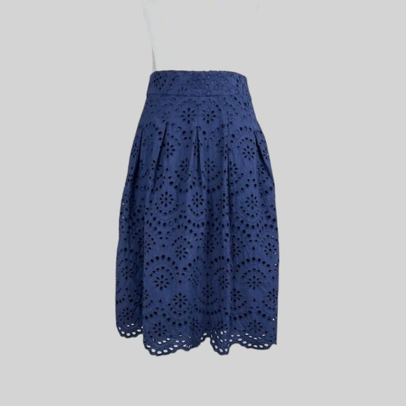 Elegant Navy Blue Lace Skirt - Picture 2 of 5